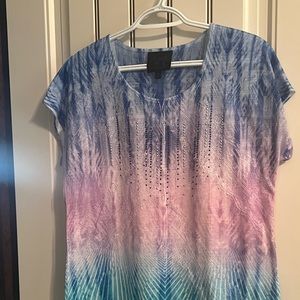 French Blue polyester  medium top.   Like new!